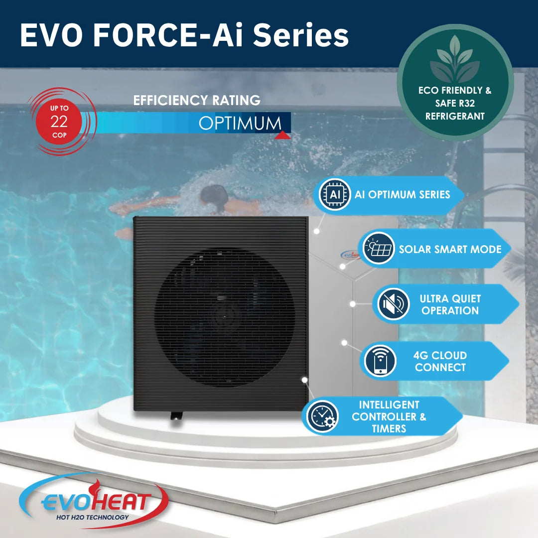 EvoHeat Force-Ai 13kW Pool Heat Pump